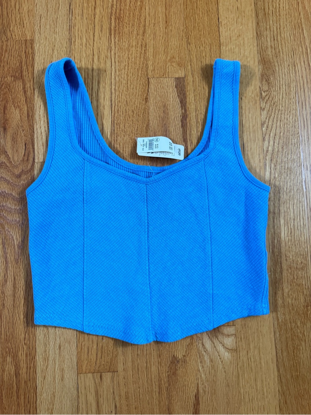 NWT aerie Bright Blue Ribbed Crop Tank